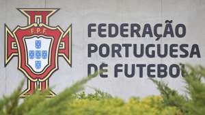 Logotipo da Federação Portuguesa de Futebol,  Oeiras, 04 de dezembro de 2023. ANTÓNIO COTRIM/LUSA
