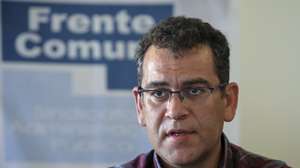 O secretário-geral da Frente Comum, Sebastião Santana, durante a conferência de imprensa para anunciar uma manifestação nacional para o próximo dia 20 de maio, em Lisboa, 26 de abril de 2022. ANTÓNIO COTRIM/LUSA