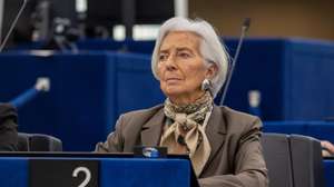 epa12720950 Christine Lagarde, President of the European Central Bank attends the European Central Bank annual report 2025 debate during the European Parliament session in Strasbourg, France, 09 February 2026. The current plenary session runs from 09 to 12 February 2026.  EPA/CHRISTOPHE PETIT TESSON