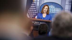 epa09225492 White House Press Secretary Jen Psaki talks to reporters during the daily press briefing in the Brady Press Briefing Room of the White House in Washington, DC, USA, 24 May 2021.  EPA/Oliver Contreras / POOL