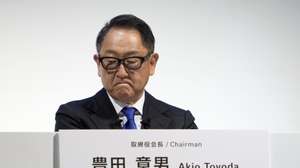 epa11386874 Toyota Motor Corp. Chairman Akio Toyoda reacts during a press conference in Tokyo, Japan, 03 June 2024. Toyota Motor Corp. held a press conference after Japan's transport ministry said it found authentication fraud in processes conducted on pedestrian protection tests in three current models and tampering with test vehicles in crash tests in four past models at Toyota.  EPA/FRANCK ROBICHON