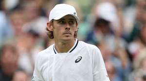epa11466914 Alex de Minaur of Australia looks on after winning his Men's Singles 4th round match against Arthur Fils of France at the Wimbledon Championships, Wimbledon, Britain, 08 July 2024.  EPA/ADAM VAUGHAN  EDITORIAL USE ONLY