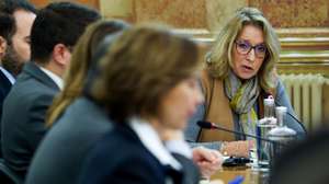 A ministra do Trabalho, Solidariedade e Segurança Social, Maria do Rosário Palma Ramalho, intervém perante a Comissão de Trabalho, Segurança Social e Inclusão, na Assembleia da República, em Lisboa, 11 de fevereiro de 2025. TIAGO PETINGA/LUSA