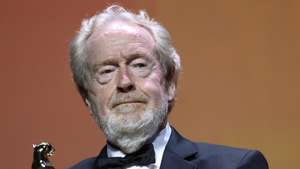 epa09460275 British filmmaker Ridley Scott poses after he received the 'Cartier Glory to The Filmmaker Award', before the screening of his movie 'The Last Duel' during the 78th annual Venice International Film Festival, in Venice, Italy, 10 September 2021. The movie is presented out of competition at the festival running from 01 to 11 September.  EPA/CLAUDIO ONORATI BEST QUALITY AVAILABLE