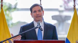 epa12352428 US Secretary of State Marco Rubio speaks at a press conference at the Carondelet Palace in Quito, Ecuador, 04 September 2025. Rubio announced that his country has designated the Ecuadorian criminal gangs Los Lobos and Los Choneros as terrorist groups, in line with Washington's offensive against organized crime in Latin America.  EPA/Jose Jacome
