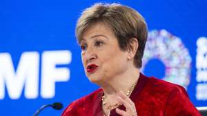 epa12891843 Kristalina Georgieva, Managing Director of the International Monetary Fund (IMF) speaks at a press briefing at the IMF in Washington, DC, USA, 15 April 2026. The 2026 Spring Meetings of the IMF and the World Bank Group (WBG) run from April 13 to 18 in Washington, DC.  EPA/JIM LO SCALZO