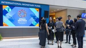 epa12894316 Meeting participants wait outside the G20 Finance Ministers and Central Bank Governors meeting at the International Monetary Fund (IMF) HQ2 building during the IMF and World Bank Spring Meetings in Washington, DC, USA, 16 April 2026. The 2026 Spring Meetings are being held in Washington from 13 to 18 April 2026.  EPA/SHAWN THEW