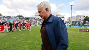 Benfica's head coach Jose Mourinho during the Portuguese First League soccer match against Famalicao, in Vila Nova de Famalicao, Portugal, 02 May 2026. ESTELA SILVA/LUSA