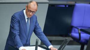 epa13224462 German Chancellor Friedrich Merz speaks during a debate at the German parliament, the Bundestag, in Berlin, Germany, 09 September 2026. Members of parliament discuss, among other topics, the budget of the Chancellor and the Chancellery during the general debate.  EPA/CLEMENS BILAN