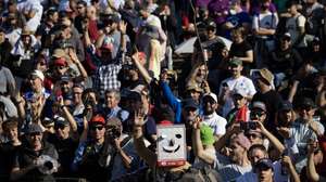 epa11332547 Spectators look on during the SS11 of the Rally Portugal 2024 as part of the World Rally Championship (WRC) in Montim, Guimaraes, Portugal, 11 May 2024.  EPA/JOSE COELHO