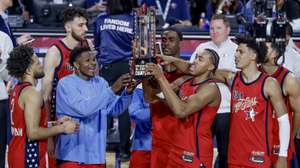 epa12745260 Players of Team USA Stars lift the championship trophy after defeating Team USA Stripes in the championship game of the NBA All-Star Game at the Intuit Dome in Inglewood, California, USA, 15 February 2026.  EPA/CHRIS TORRES SHUTTERSTOCK OUT