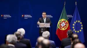 O ministro de Estado e das Finanças, Joaquim Miranda Sarmento, intervém durante a sessão de abertura de formação para gestores públicos, no Ministério das Finanças, em Lisboa, 29 de julho de 2026. FILIPE AMORIM/LUSA