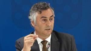 O ministro da Educação, Ciência e Inovação, Fernando Alexandre, fala aos jornalistas sobre  os exames finais nacionais do Ensino Secundário, em Lisboa, 20 de julho de 2026.  ANTÓNIO COTRIM/LUSA