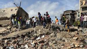 Destroços após sismo na Venezuela