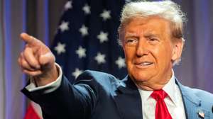 epa11718828 US President-elect Donald Trump gestures during a meeting with House Republicans at the Hyatt Regency hotel in Washington, DC, USA, 13 November 2024.  EPA/ALLISON ROBBERT / POOL