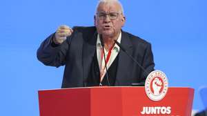 O Socialista Ricardo Gonçalves, anunciou uma lita alternativa à comissão nacional do partido durante a intervenção no XXV Congresso Nacional do PS, no Pavilhão Multiusos de Viseu, 28 de março de 2026. PAULO NOVAIS/LUSA
