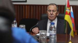 Russian Foreign Minister Sergei Lavrov and his Mozambican counterpart Maria Manuela Lucas (not pictured) during a working meeting to “discuss ways of deepening and strengthening the long-standing ties of friendship, solidarity and cooperation”, as well as to discuss “the political, social and economic situation in their respective countries and regions”, Maputo, Mozambique, 9 July 2026. Sergei Lavrov begins a visit to Maputo at the invitation of his Mozambican counterpart Maria Manuela Lucas which will last until 10 July. LUISA NHANTUMBO/LUSA