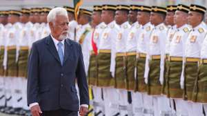 epa11752686 Timor-Leste's Prime Minister Xanana Gusmao (L) inspects honour guards during a welcome ceremony in Putrajaya, Malaysia, 02 December 2024. Gusmao is on an official visit to Malaysia from 01 to 03 December 2024  EPA/VINCENT THIAN / POOL POOL PHOTO