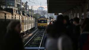 Greve de trabalhadores da CP e das várias empresas da IP - infraestruturas de Portugal, na estação de comboios de Cascais, 28 de fevereiro de 2023. RODRIGO ANTUNES/LUSA