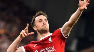 epa12212006 (FILE) - Liverpool's Diogo Jota reacts after scoring for the 2-0 lead against Union SG during the UEFA Europa League Group E match between Liverpool and Union SG in Liverpool, Britain, 05 October 2023 (re-issued 03 July 2025). Jota died in a car accident in Spain together with his brother Andre Silva on 03 July 2025 according to a statement of the Portuguese soccer federation on social media.  EPA/PETER POWELL