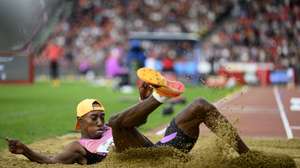 epa12330510 Pedro Pichardo of Portugal competes in the Men's Triple Jump during the World Athletics Diamond League final 2025 athletics meeting in Zurich, Switzerland, 28 August 2025.  EPA/ENNIO LEANZA