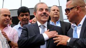 epa04411950 Tunisian politician Mondher Zenaidi (C) greets supporters after submitting his candidacy for the upcoming Tunisian presidential elections, in Tunis, Tunisia, 22 September 2014. Zenaidi was the Minister of Public Health in the 2007 Tunisian cabinet. According to media reports some 50 Tunisian politicians, including four women, have expressed their interest in running in November's presidential elections, including current President Moncef Marzouki.  *** Local Caption *** 51578954 *** Local Caption *** 51578954  EPA/STR *** Local Caption *** 51578954 *** Local Caption *** 51578954
