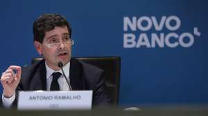 O diretor Executivo do Novo Banco, António Ramalho, durante a conferência de imprensa de apresentação de resultados de 2020, na sede do Novo Banco, em Lisboa, em Lisboa, 26 de março de 2021. MÁRIO CRUZ/LUSA