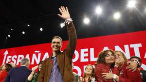 epa11751423 Spainâ€™s Prime Minister and PSOE general secretary Pedro Sanchez reacts during the 41th partyâ€™s Federal Congress in Seville, Spain, 01 December 2024.  EPA/JULIO MUNOZ