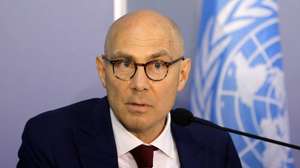 epa12198812 UN High Commissioner for Human Rights Volker Tuerk speaks during a press conference at the UN Compound in Colombo, Sri Lanka, 26 June 2025. The UN Commissioner is on a four-day official visit to Sri Lanka.  EPA/CHAMILA KARUNARATHNE