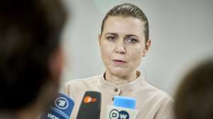 epa12333059 Lithuanian Defense Minister Dovile Sakaliene talks to the media as she arrives to attend the informal EU defense ministers' meeting in Copenhagen, Denmark, 29 August 2025.  EPA/THOMAS TRAASDAHL  DENMARK OUT