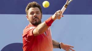 epa13111015 Stan Wawrinka of Switzerland in action against Jaime Faria of Portugal during their Round of 32 match at the Swiss Open tennis tournament in Gstaad, Switzerland, 14 July 2026.  EPA/PETER SCHNEIDER