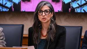 epa13002554 UN Special Rapporteur Francesca Albanese attends the presentation of a report on the human rights situation in the Occupied Palestinian Territory in Rome, Italy, 29 May 2026.  EPA/RICCARDO ANTIMIANI