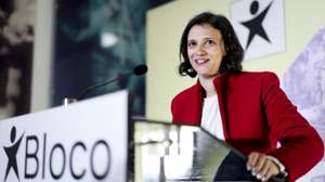A cabeça de lista, Carolina Serrão, intervém durante a sua apresentação como cabeça de lista do Bloco de Esquerda à Câmara Municipal de Lisboa, 08 de fevereiro de 2025. FILIPE AMORIM/LUSA