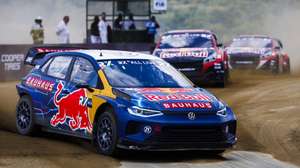 Swedish's RX driver Johan KRISTOFFERSSON of Volkswagen Dealerteam BAUHAUS team in action with a Volkswagen RX1e during the World Rallycross Championship at Montalegre Internacional Circuit, in Montalegre, Portugal, o4 june 2023. PEDRO SARMENTO COSTA/LUSA