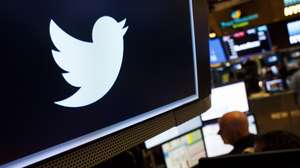 epa06914811 A view of a logo for the company Twitter on the floor of the New York Stock Exchange in New York, New York, USA, on 27 July 2018. Shares of the social media company fell over 20 percent after reporting a decline in active users.  EPA/JUSTIN LANE