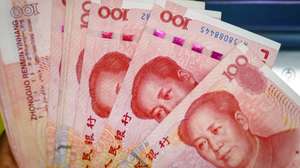 epa10791423 An illustration picture shows banknotes of 100 Chinese Yuan or Renminbi (RMB) in Beijing, China, 09 August 2023. China's consumer price index declined 0.3 percent in July compared to last year, National Bureau of Statistics said.  EPA/MARK R. CRISTINO