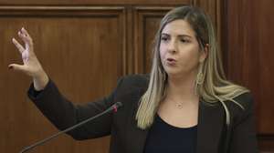 A ministra da Cultura, Juventude e Desporto, Margarida Balseiro Lopes, intervém na audição perante a Comissão de Cultura, Comunicação, Juventude e Desporto, na Assembleia da República, em Lisboa, 24 de fevereiro de 2026. ANTÓNIO COTRIM/LUSA