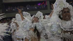 epa10481044 Members of the Unidos de Vila Isabel samba school perform during a parade at Avenida Marques de Sapucai in the Sambadrome, during the Rio de Janeiro Carnival, in Rio de Janeiro, Brazil, 20 February 2023.  EPA/Antonio Lacerda