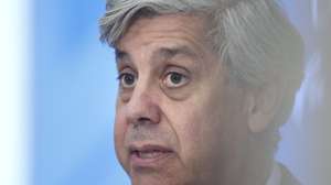 O governador do Banco de Portugal, Mário Centeno, intervém durante a conferência "Sentido e Limites da Função Sancionatória no Banco Central - Legalidade e Oportunidade", no Museu do Dinheiro, Lisboa, 17 de outubro de 2023. CARLOS M. ALMEIDA/LUSA