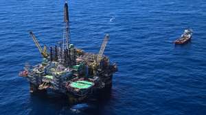 epaselect epa11696332 Aerial of the P-51 platform of Brazilian oil company Petrobras in the Marlim Sul field, in the Campos Basin, off the northern coast of the State of Rio de Janeiro, Brazil, 31 October 2024 (issued 01 November 2024). Petrobras has launched a revitalization project to extend the life and increase production in the Campos offshore basin, which used to be its largest oil province and is now, just days away from the 50th anniversary of its discovery, considered a mature field.  EPA/Andre Borges