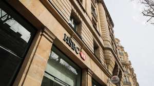 epa10548609 An exterior view of an HSBC bank office in Paris, France, 29 March 2023. Since 28 March, banks such as Societe Generale, BNP Paribas, Natixis and HSBC have been targeted by the French National Financial Prosecutor's Office. These banks are suspected of aggravated money laundering and aggravated tax fraud.  EPA/TERESA SUAREZ