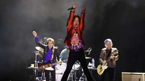 epa09990642 The Rolling Stones&#039; Ronnie Wood (L), Mick Jagger (C), and Keith Richards (R) perform on stage during the band&#039;s concert at Wanda Metropolitano stadium in Madrid, Spain, 01 June 2022, as a kick-off of their &#039;SIXTY&#039; European Tour.  EPA/JUANJO MARTIN