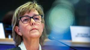 epa11704739 Maria Luis Albuquerque, European Commissioner-designate for Financial Services and the Savings and Investments Union, attends her confirmation hearing before European Parliament committees in Brussels, Belgium, 06 November 2024.  EPA/OLIVIER HOSLET