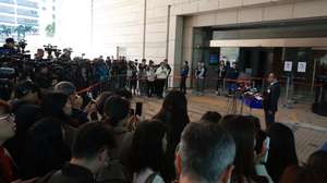 epa12593185 Chief Superintendent of police for National Security Steve Li Kwai-wah speaks to media at the West Kowloon Magistrates' Courts Building after Lai is found guilty of all charges in Hong Kong, China, 15 December 2025. Lai is charged with colluding with foreign forces, of which he was found guilty, as well as publishing seditious materials. He has been denied bail since December 2020. The case has drawn international scrutiny amid ongoing concerns over judicial independence and political freedoms in the city.  EPA/MAY JAMES