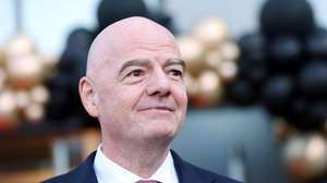 epaselect epa13268935 FIFA President Gianni Infantino looks on during the opening of new offices at the Latvian Football Association  in Riga, Latvia, 28 September 2026. During his visit to Latvia, Gianni Infantino met Latvian officials and discussed Latvia's long-term plan to bid for hosting the FIFA U-20 World Cup together with Ukraine in the future, the development of football infrastructure, and the economic impact of major international sports events on Latvia.  EPA/TOMS KALNINS