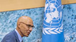 epa13219219 U.N. High Commissioner for Human Rights Volker Turk arrives for the 63rd regular session of the Human Rights Council at the European headquarters of the United Nations in Geneva, Switzerland, 07 September 2026.  EPA/SALVATORE DI NOLFI