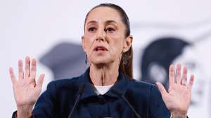 epa11856804 Mexican President Claudia Sheinbaum speaks during her daily press conference at the National Palace in Mexico City, Mexico, 27 January 2025.  EPA/SASHENKA GUTIERREZ