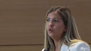 A ministra da Cultura Juventude e Desporto, Margarida Balseiro Lopes, discursa na sessão sobre a Revisão do Estatuto dos Profissionais da Área da Cultura (EPAC), no Centro Cultural de Belém, em Lisboa, 13 de julho de 2026. TIAGO PETINGA/LUSA