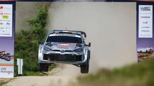 Sebastien Ogier of France drives his Toyota GR Yaris Rally 1 during the WRC Rally de Portugal 2025 in Vieira do Minho, Portugal, 17 May 2025. JOSE COELHO/LUSA