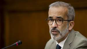 O ministro de Estado e dos Negócios Estrangeiros, Paulo Rangel, ouvido na Comissão de Assuntos Europeus na Assembleia da República, em Lisboa, 10 de setembro de 2026. FILIPE AMORIM/LUSA